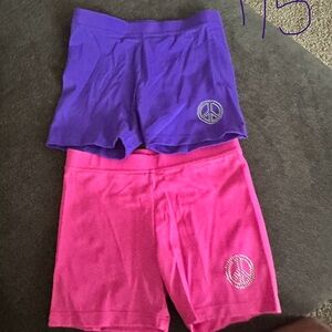Kids Peace Sign Shorts Set - Purple and Pink